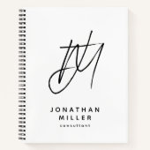 Modernes Minimalistisches Monogramm Notizblock (Vorderseite)