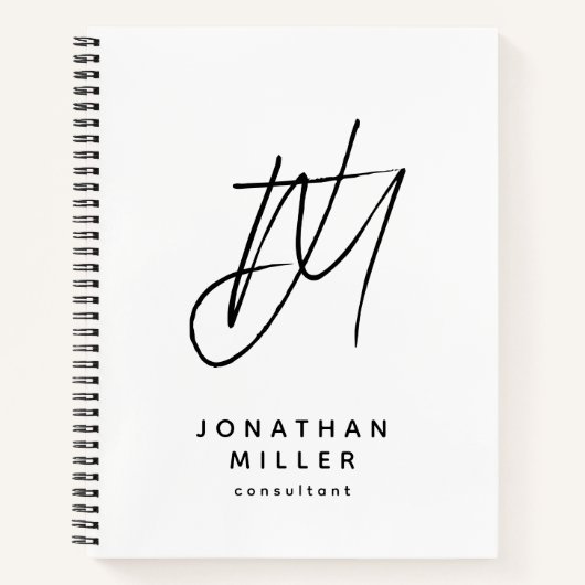 Modernes Minimalistisches Monogramm Notizblock (Vorderseite)