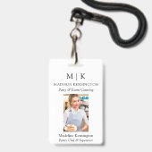 Modernes Minimalistisches Monogramm- oder Add-Logo Ausweis (Vorderseite mit Lanyard)