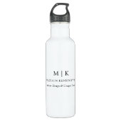 Modernes Minimalistisches Monogramm- oder Add-Logo Edelstahlflasche (Vorderseite)