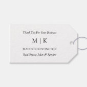 Modernes Minimalistisches Monogramm- oder Add-Logo Geschenkanhänger (Vorderseite (Horizontal))