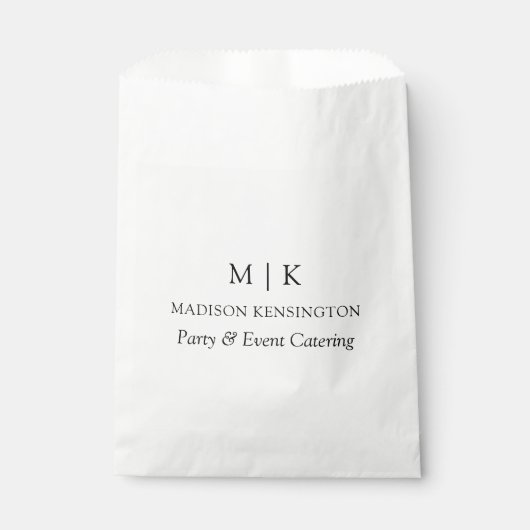 Modernes Minimalistisches Monogramm- oder Add-Logo Geschenktütchen (Vorderseite)