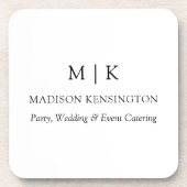 Modernes Minimalistisches Monogramm- oder Add-Logo Getränkeuntersetzer (Vorderseite)