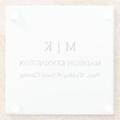 Modernes Minimalistisches Monogramm- oder Add-Logo Glasuntersetzer (Rückseite)