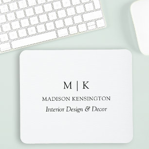 Modernes Minimalistisches Monogramm- oder Add-Logo Mousepad