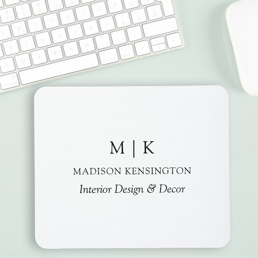 Modernes Minimalistisches Monogramm- oder Add-Logo Mousepad