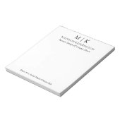 Modernes Minimalistisches Monogramm- oder Add-Logo Notizblock (Rotiert)