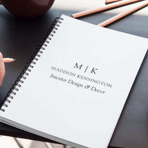 Modernes Minimalistisches Monogramm- oder Add-Logo Notizblock