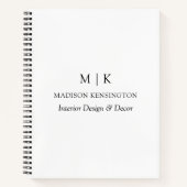 Modernes Minimalistisches Monogramm- oder Add-Logo Notizblock (Vorderseite)