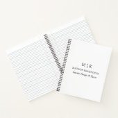 Modernes Minimalistisches Monogramm- oder Add-Logo Notizblock (Innenseite)