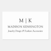 Modernes Minimalistisches Monogramm- oder Add-Logo Rechteckiger Aufkleber (Vorderseite)