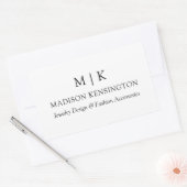 Modernes Minimalistisches Monogramm- oder Add-Logo Rechteckiger Aufkleber (Umschlag)