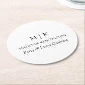 Modernes Minimalistisches Monogramm- oder Add-Logo Runder Pappuntersetzer (Angewinkelt)