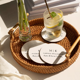 Modernes Minimalistisches Monogramm- oder Add-Logo Runder Pappuntersetzer