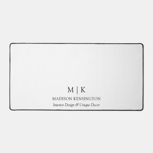 Modernes Minimalistisches Monogramm- oder Add-Logo Schreibtischunterlage (Vorderseite)