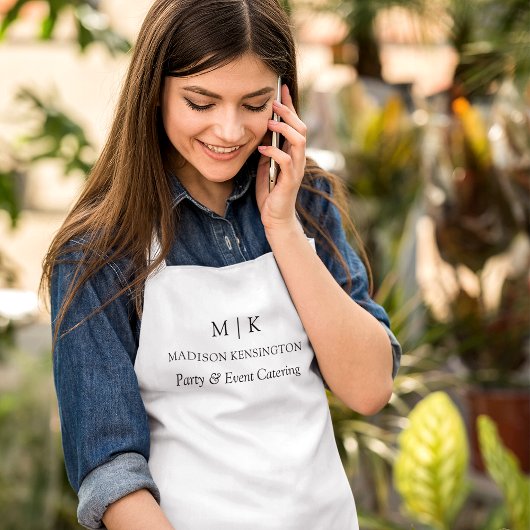 Modernes Minimalistisches Monogramm- oder Add-Logo Schürze