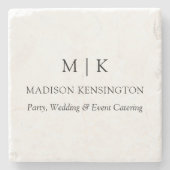 Modernes Minimalistisches Monogramm- oder Add-Logo Steinuntersetzer (Vorderseite)