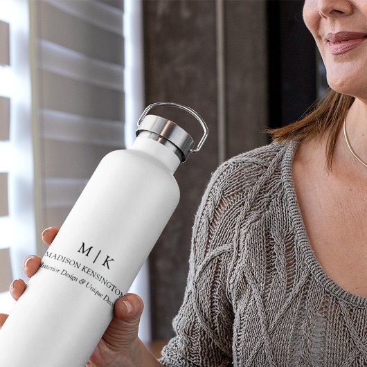 Modernes Minimalistisches Monogramm- oder Add-Logo Trinkflasche