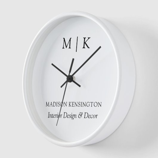 Modernes Minimalistisches Monogramm- oder Add-Logo Uhr (Winkel)