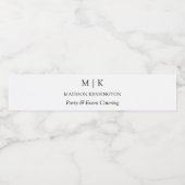 Modernes Minimalistisches Monogramm- oder Add-Logo Wasserflaschenetikett (Einzelnes Label)