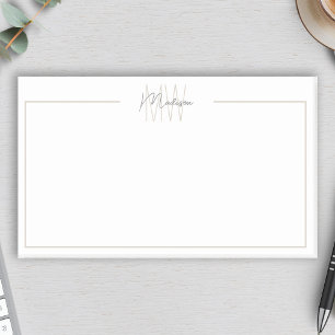 Modernes Minimalistisches Monogramm Post-it Klebezettel