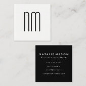 Modernes Minimalistisches Monogramm Quadratische Visitenkarte (Vorne/Hinten)