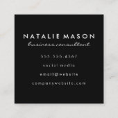 Modernes Minimalistisches Monogramm Quadratische Visitenkarte (Rückseite)