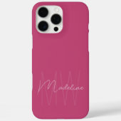Modernes Minimalistisches Monogramm Rosa Case-Mate iPhone Hülle (Rückseite)