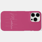 Modernes Minimalistisches Monogramm Rosa Case-Mate iPhone Hülle (Rückseite (Horizontal))