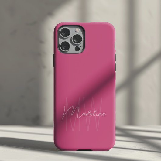 Modernes Minimalistisches Monogramm Rosa Case-Mate iPhone Hülle