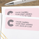 Modernes Minimalistisches Monogramm Rosa Grau