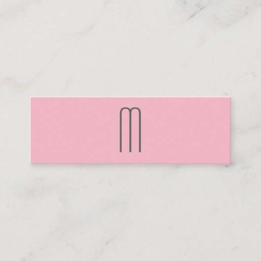 Modernes Minimalistisches Monogramm Rosa Grau Mini Visitenkarte (Vorderseite)