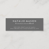 Modernes Minimalistisches Monogramm Rosa Grau Mini Visitenkarte (Rückseite)