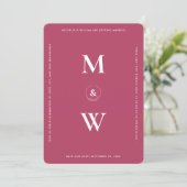Modernes Minimalistisches Monogramm Save The Date (Stehend Vorderseite)