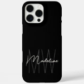 Modernes Minimalistisches Monogramm Schwarz Case-Mate iPhone Hülle (Rückseite)