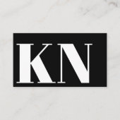 Modernes Minimalistisches Monogramm Schwarz Visitenkarte (Vorderseite)