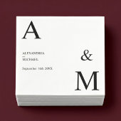 Modernes minimalistisches Monogramm Serviette