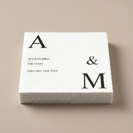 Modernes minimalistisches Monogramm Serviette