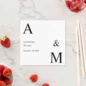 Modernes minimalistisches Monogramm Serviette (Beispiel)