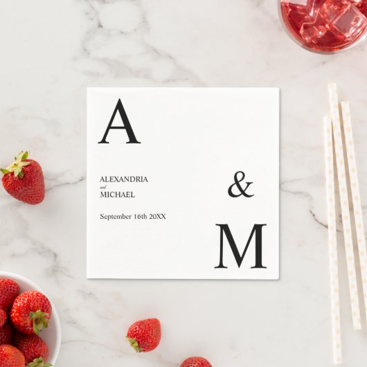 Modernes minimalistisches Monogramm Serviette (Beispiel)
