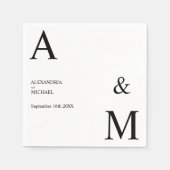 Modernes minimalistisches Monogramm Serviette (Vorderseite)