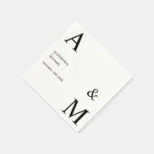 Modernes minimalistisches Monogramm Serviette (Ecke)