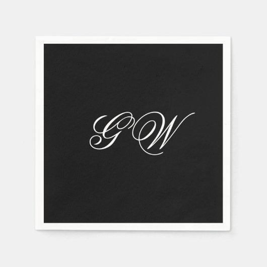 Modernes Minimalistisches Monogramm-Skriptpapier N Serviette (Vorderseite)