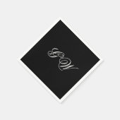 Modernes Minimalistisches Monogramm-Skriptpapier N Serviette (Ecke)