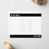 Modernes Minimalistisches Monogramm-Stationieren Mitteilungskarte (Vorderseite/Rückseite Beispiel)