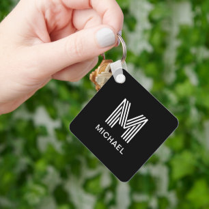 Modernes Minimalistisches Monogramm Stilvolles Sch Schlüsselanhänger