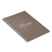 Modernes minimalistisches Monogramm Taupe Notizblock (Rechte Seite)