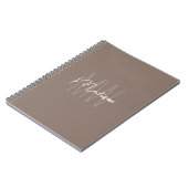 Modernes minimalistisches Monogramm Taupe Notizblock (Linke Seite)