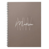 Modernes minimalistisches Monogramm Taupe Notizblock (Vorderseite)