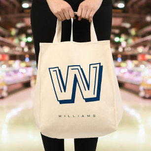 Modernes Minimalistisches Monogramm Tragetasche